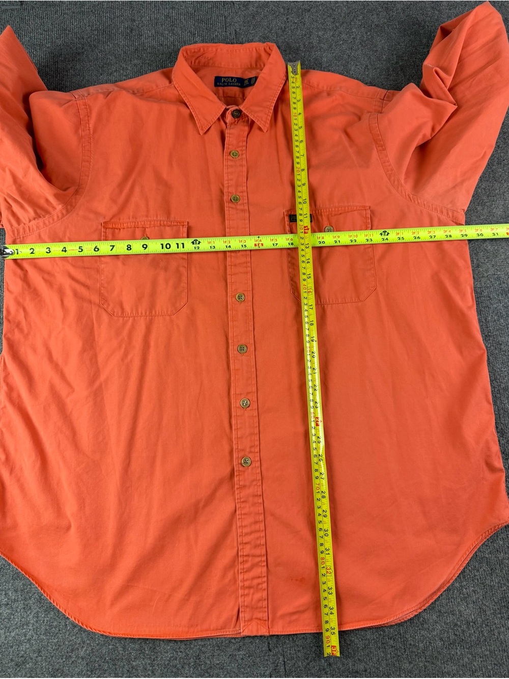 Polo Ralph Lauren Mens 100% Cotton L/S Utility Pockets Shirt Size 2XLT Orange - Picture 8 of 13